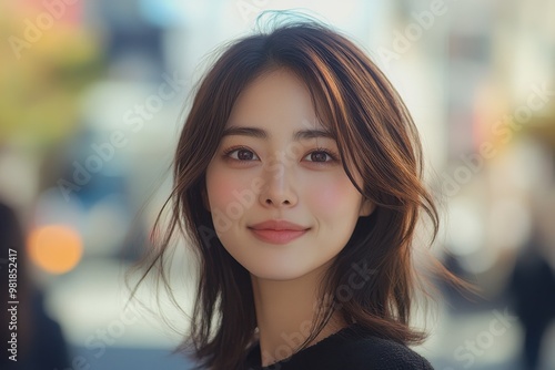 Wallpaper Mural Portrait of Japanese woman with effortless beauty and charming smile Torontodigital.ca