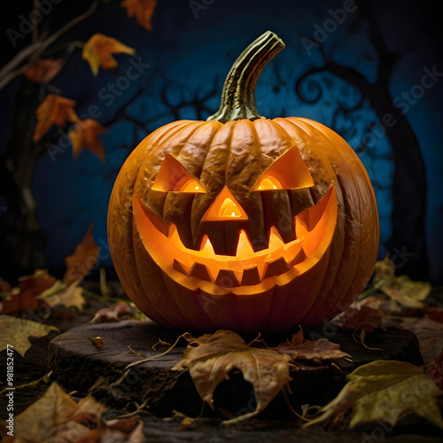 Halloween pumpkin background featuring spooky jack-o-lanterns on a black backdrop, perfect for autumn celebrations	