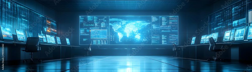 Close-Up of a Futuristic Holographic Campaign War Room Featuring Floating Strategy Maps and Data Points for Political Messaging