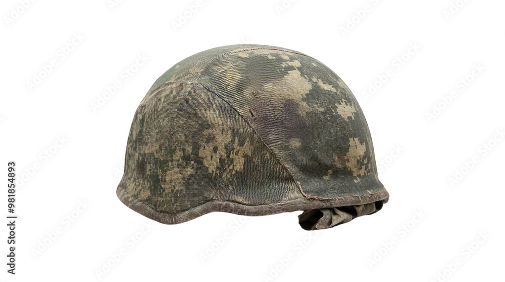 Fototapeta premium Military helmet on a white transparent background