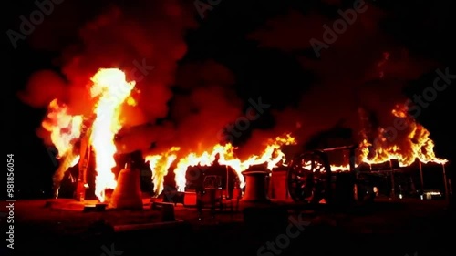 fire in the fireplace