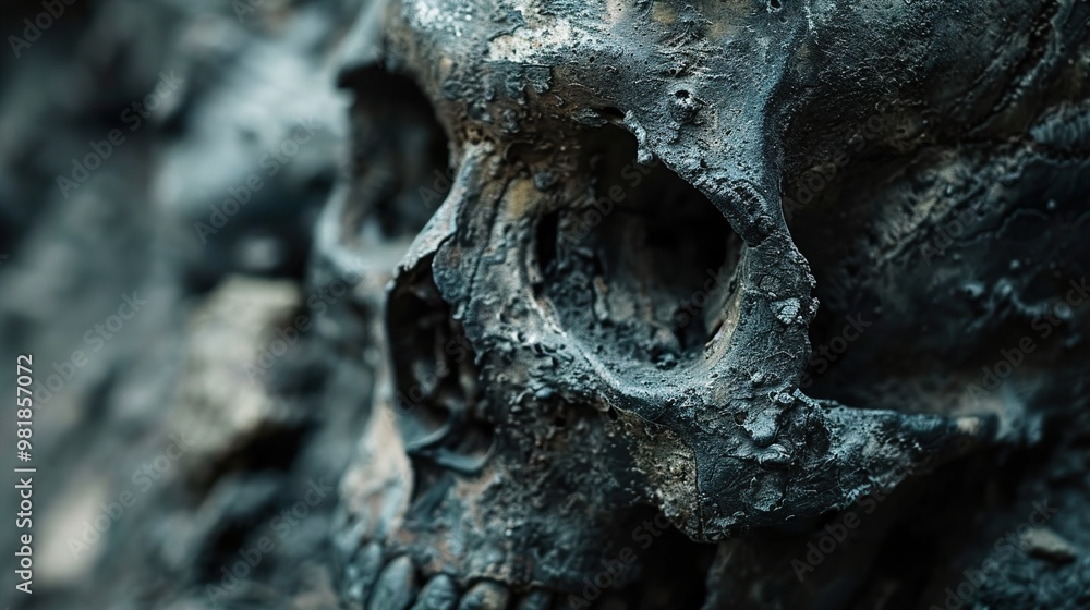 Close Up of a Dark and Creepy Skull Close Up of a Dark and Creepy Skull