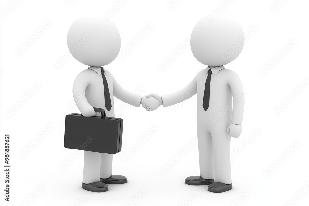 Businessmen Shaking Hands with Briefcase Businessmen Shaking Hands with Briefcase