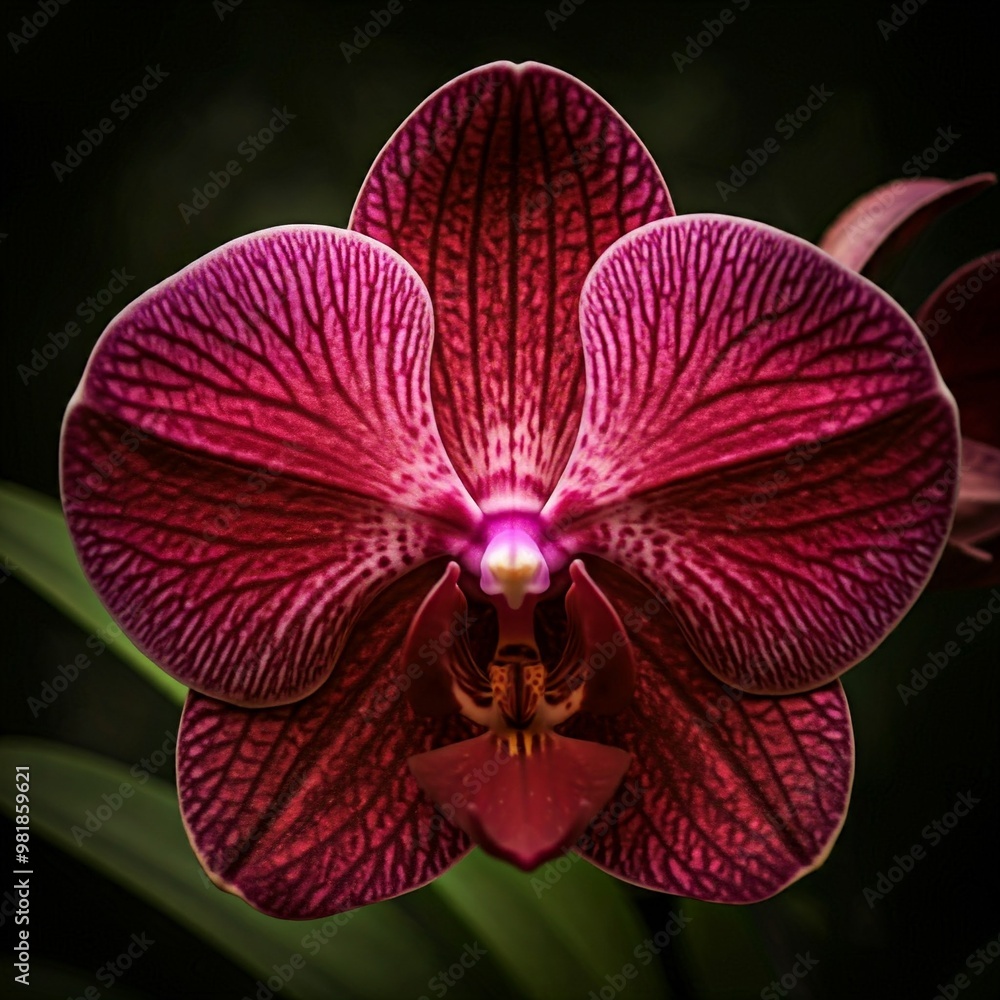 Close-up of a red orchid with a blurred background. Close-up of a red orchid with a blurred background.
