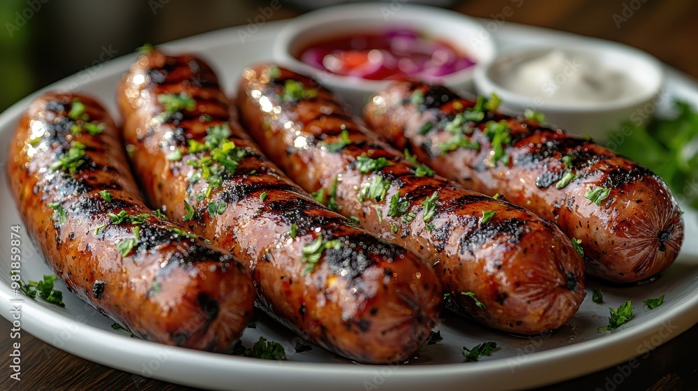Grilled Sausages on a White Plate – High-Quality, Realistic Food Photography Style
Grilled Sausages on a White Plate – High-Quality, Realistic Food Photography Style