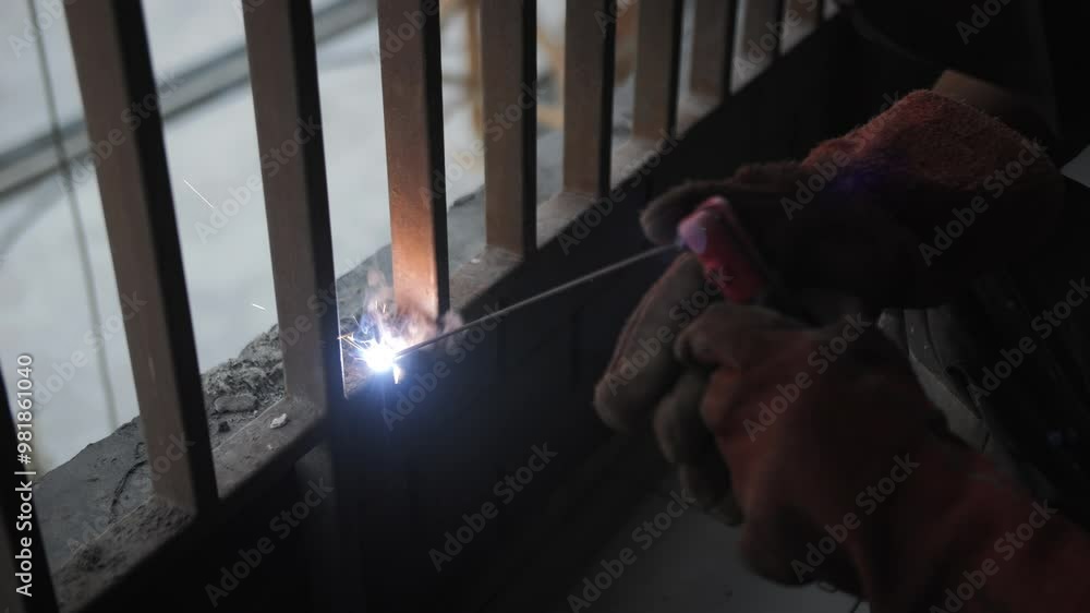 Welding of a metal structure with an electrode Welding of a metal structure with an electrode