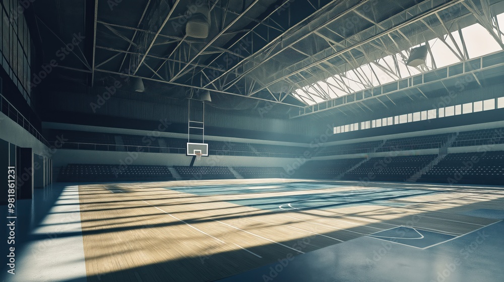 Naklejka premium Basketball court in broad day light 