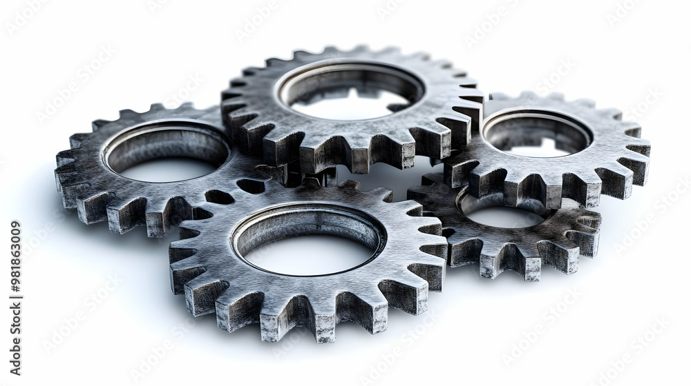 3D Vote Count Gears Mechanism: Interlocking Gears Close-Up with Space for Tallying Information on Isolated White Background 3D Vote Count Gears Mechanism: Interlocking Gears Close-Up with Space for Tallying Information on Isolated White Background