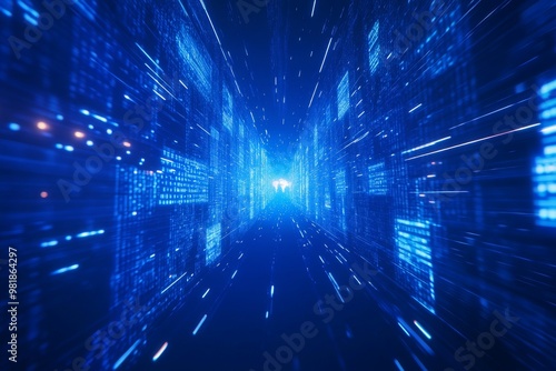 Wallpaper Mural Digital Tunnel of Data Flow Torontodigital.ca