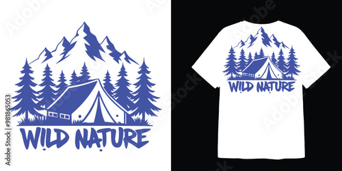 Mountain adventure mockup vector vintage retro design