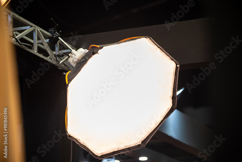 Photography Close-up of studio light soft box in photography studio