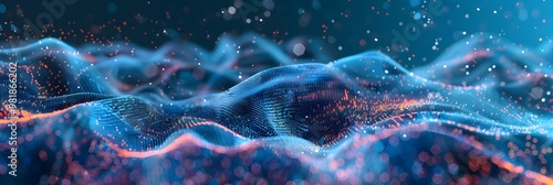 Abstract background with stars. Light waves. Futuristic background with waves in space.