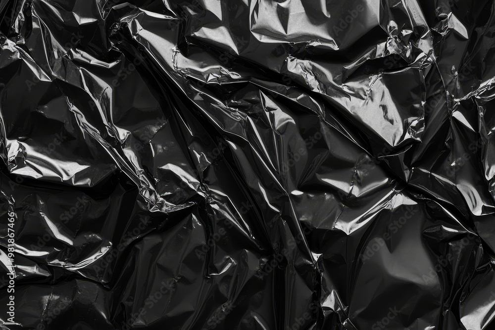 Abstract background of crumpled black plastic wrap. Abstract background of crumpled black plastic wrap.