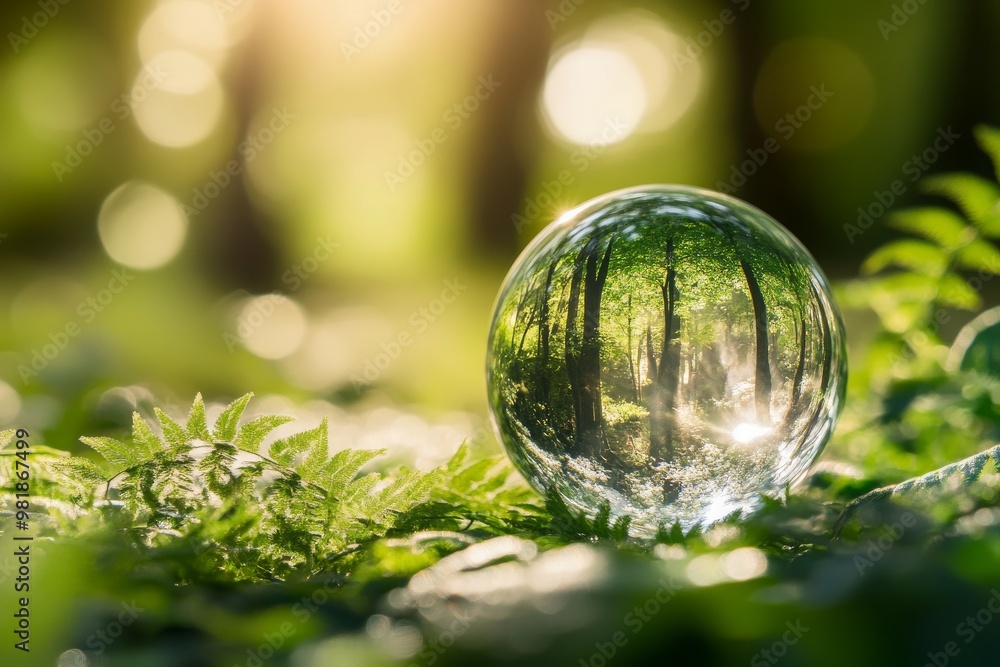 A Crystal Ball Reveals a Sunlit Forest Path A Crystal Ball Reveals a Sunlit Forest Path