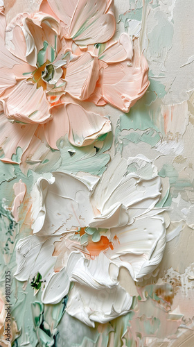 oil paint pastel flower colors thick brush strokes