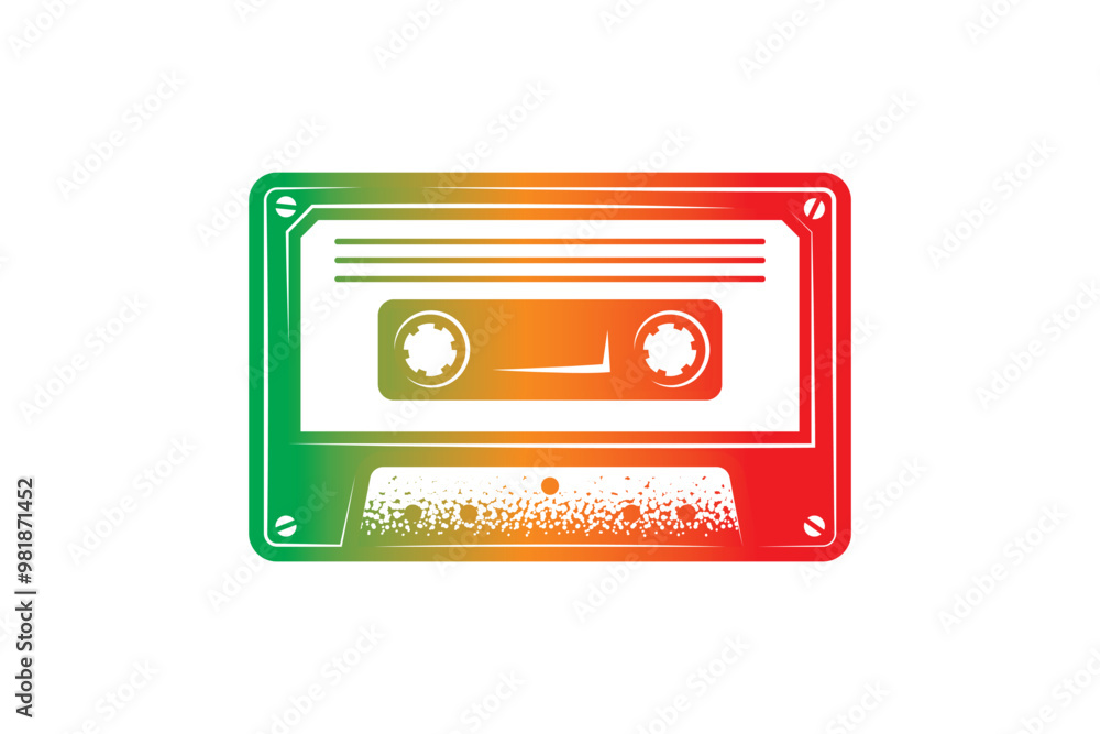Obraz premium Audio cassette. Original vector illustration in vintage style. T-shirt design.