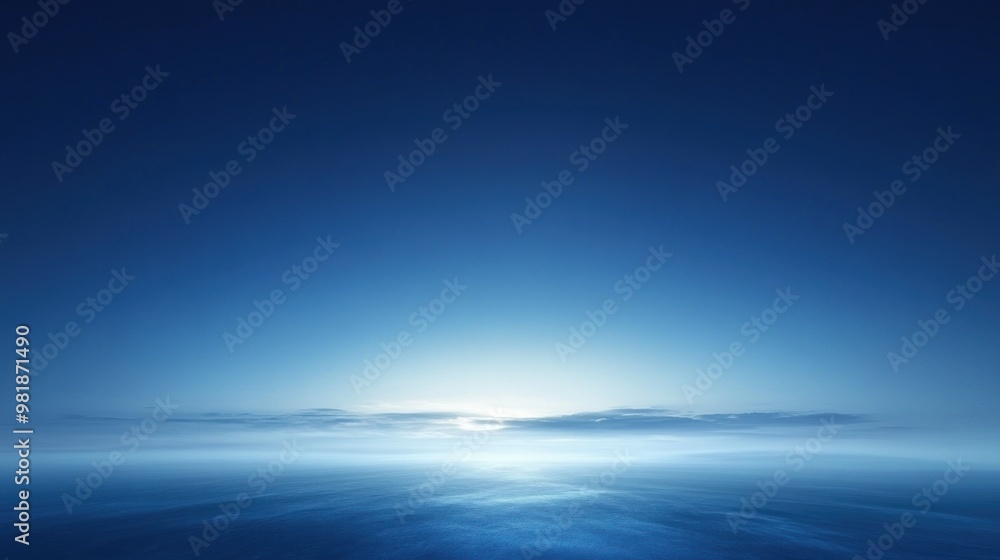 A Misty Horizon Over a Calm Ocean at Twilight