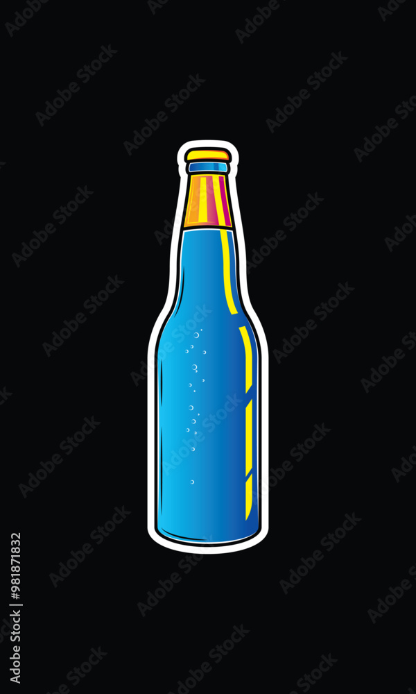 A bottle of sparkling water. Original vector illustration in vintage style. A bottle of sparkling water. Original vector illustration in vintage style.