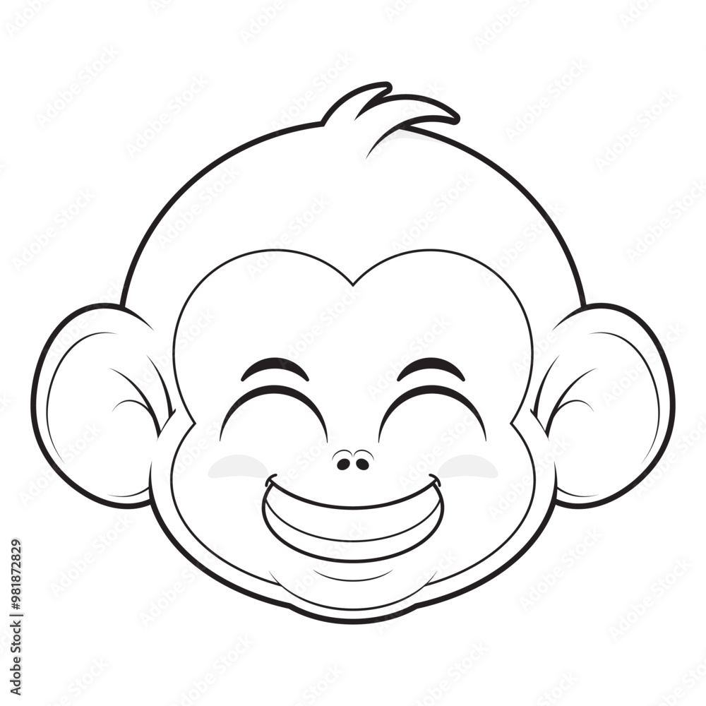monkey smile face outline cartoon cute monkey smile face outline cartoon cute