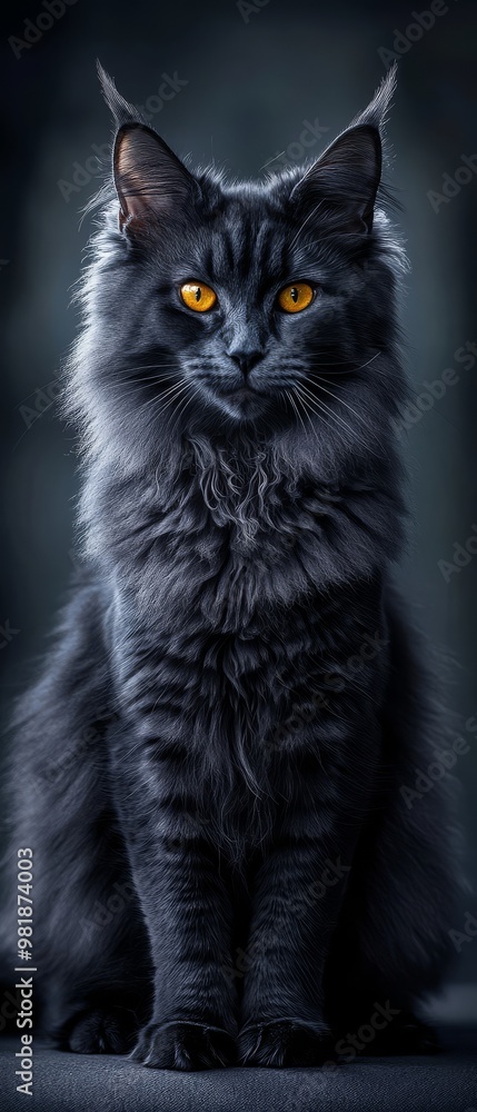 Black Cat with Yellow Eyes. Black Cat with Yellow Eyes.