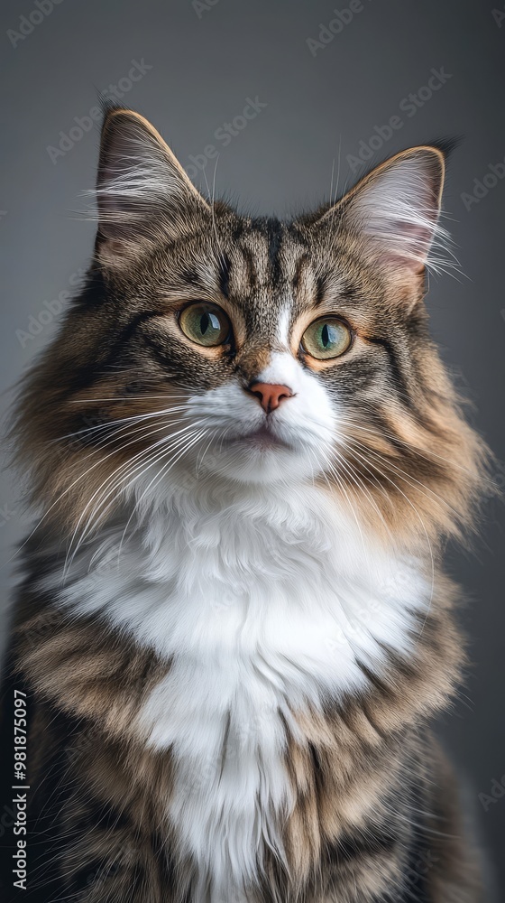 Close-up of a Tabby Cat with Green Eyes. Close-up of a Tabby Cat with Green Eyes.