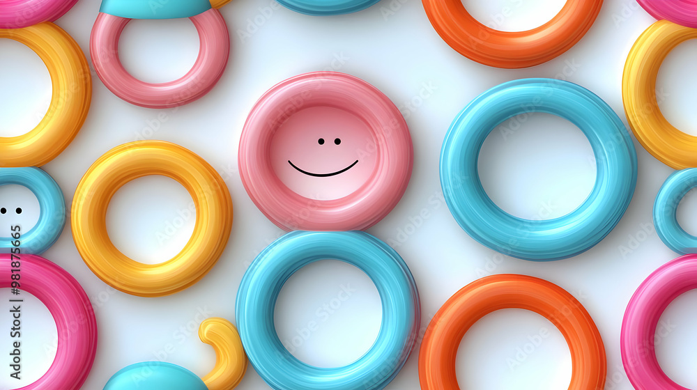 3D Cartoon Support Group Circles Design - Seamless Background Showcasing Diversity and Community Support with Rotating Icons on White 3D Cartoon Support Group Circles Design - Seamless Background Showcasing Diversity and Community Support with Rotating Icons on White