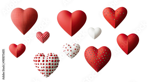 hearts on a white transparent background