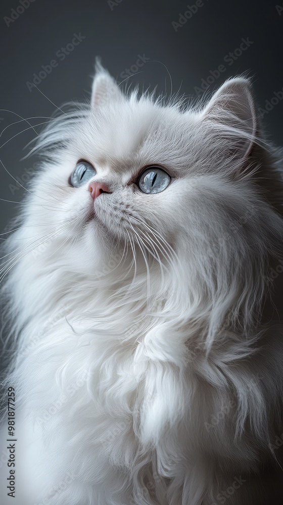 White Persian Cat with Blue Eyes. White Persian Cat with Blue Eyes.