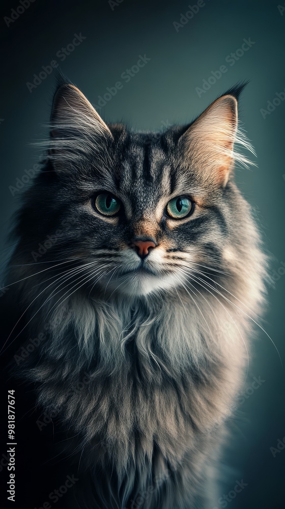 Portrait of a Feline with Green Eyes. Portrait of a Feline with Green Eyes.