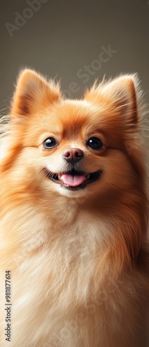 Happy Pomeranian Dog Portrait.