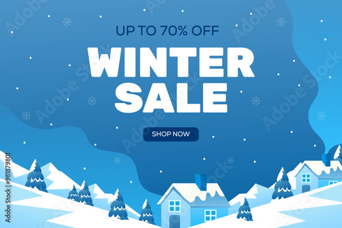 gradient winter sale promotion background illustration