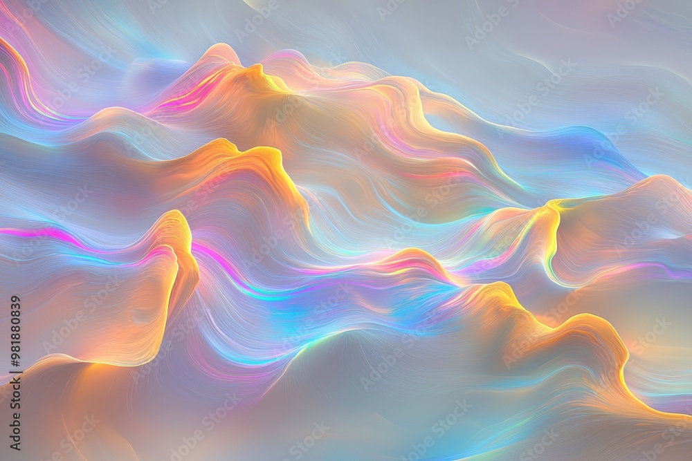 Obraz premium Vibrant Iridescent Cloud Formations with Multicolored Hues