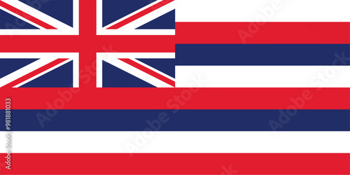 Official flag of the US state of Hawaii Vector illustration
