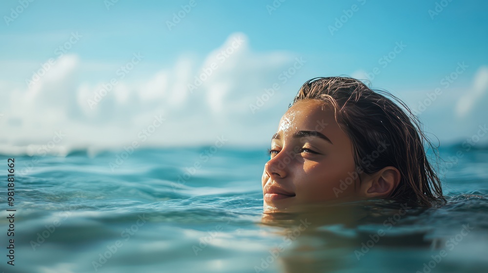woman, swimming in the sea woman, swimming in the sea