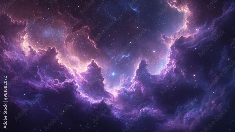 A Nebula of Purple and Yellow Hues, Speckled with Stars A Nebula of Purple and Yellow Hues, Speckled with Stars