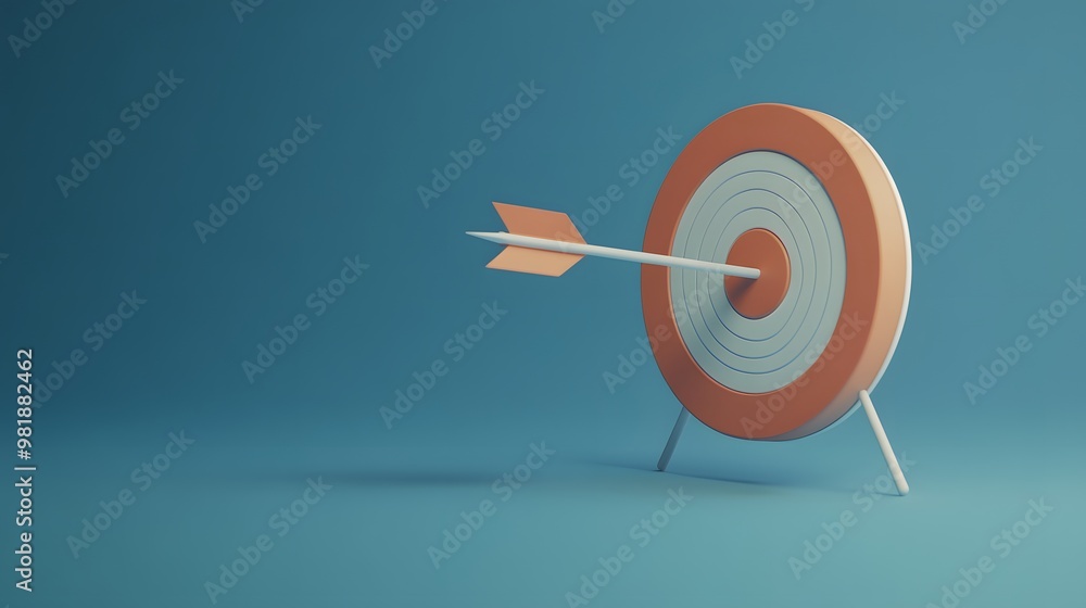 3d render of target board with an arrow in the middle, Generative AI 3d render of target board with an arrow in the middle, Generative AI