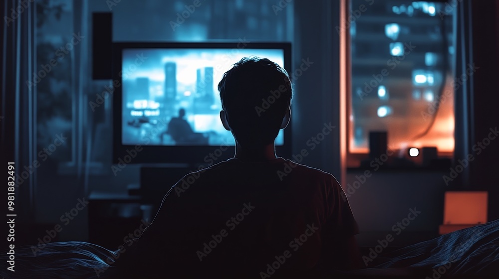 TV's glow, teen's focus TV's glow, teen's focus