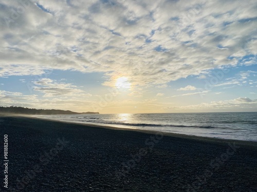 The stunning sunset sky on the beach