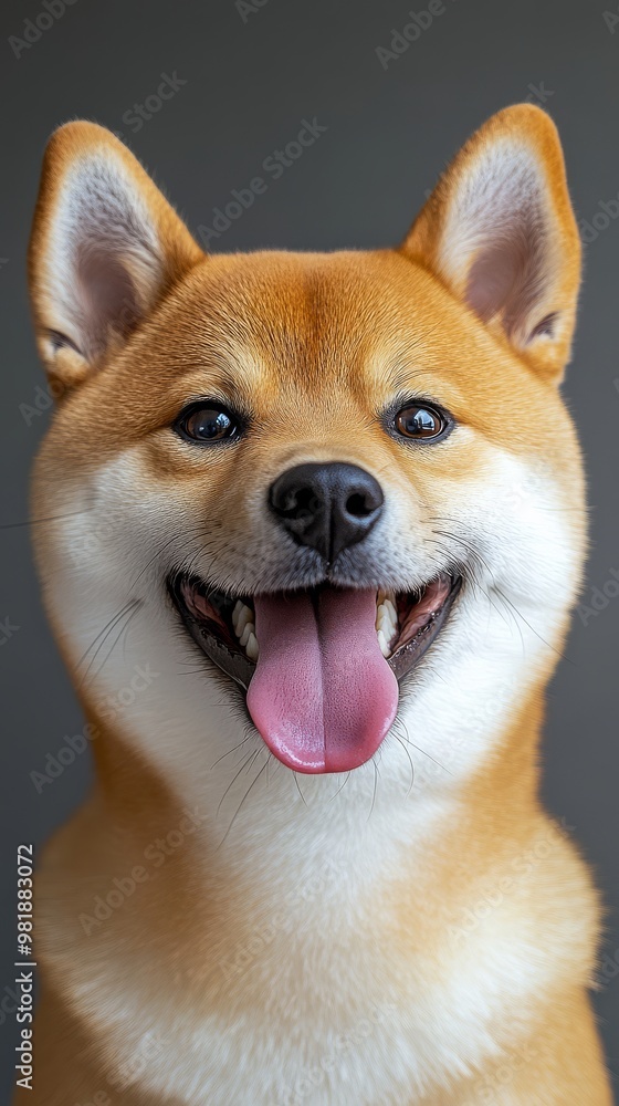 Happy Shiba Inu Dog Portrait. Happy Shiba Inu Dog Portrait.