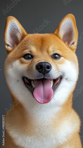 Happy Shiba Inu Dog Portrait.