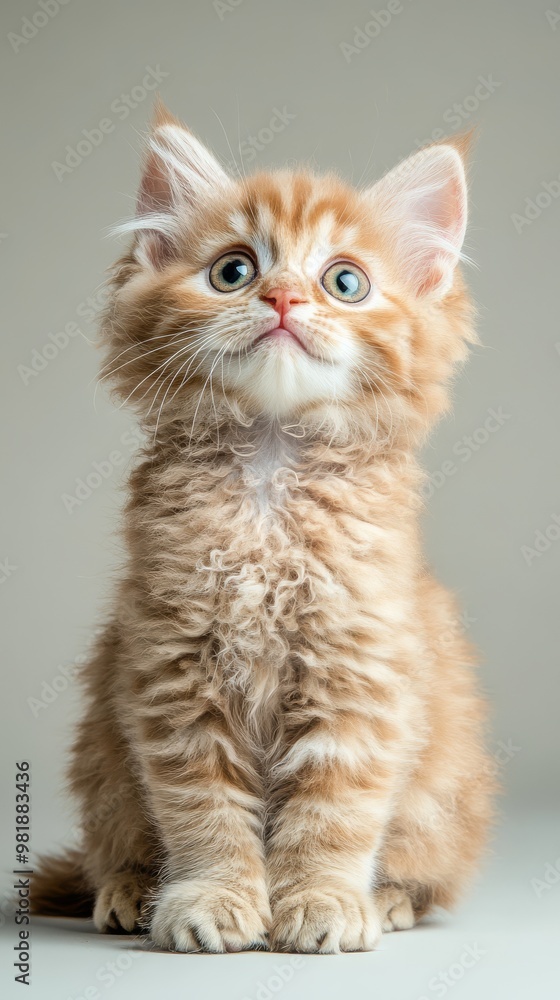 Cute Ginger Kitten Looking Up. Cute Ginger Kitten Looking Up.