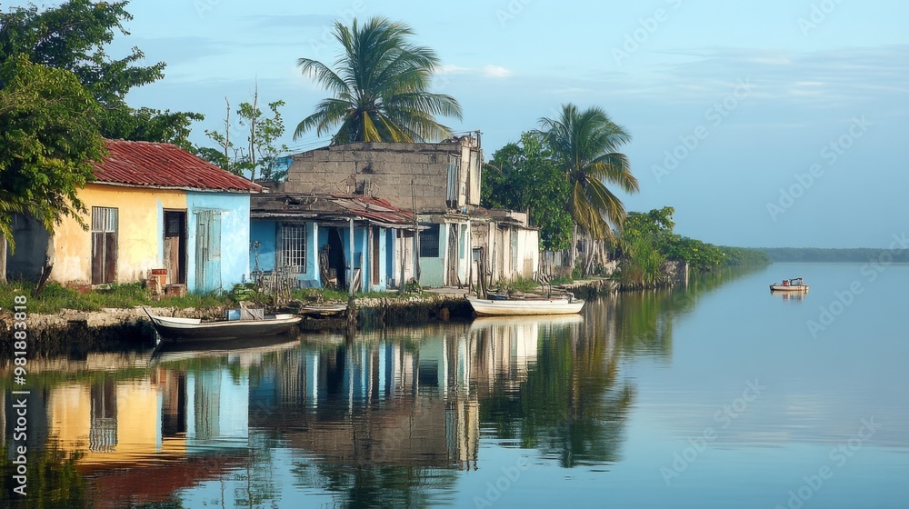 Fototapeta premium Cuban seaside village near Cienfuegos.