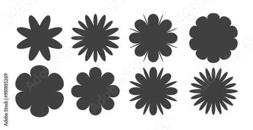 Assorted Flower Shape Set Vector