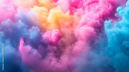 Abstract Colorful Smoke Swirls and Clouds