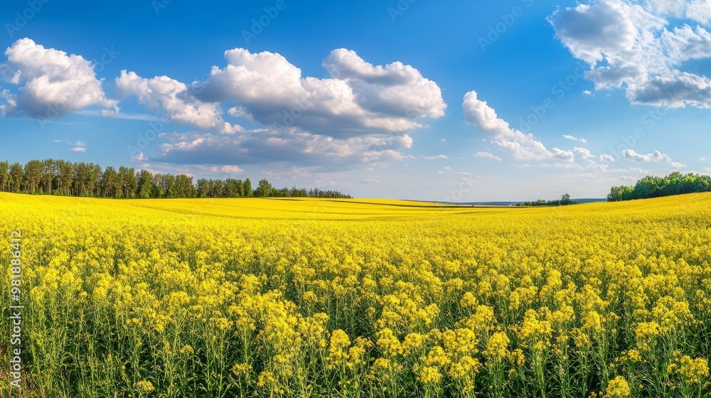 Obraz premium Ripening canola panorama