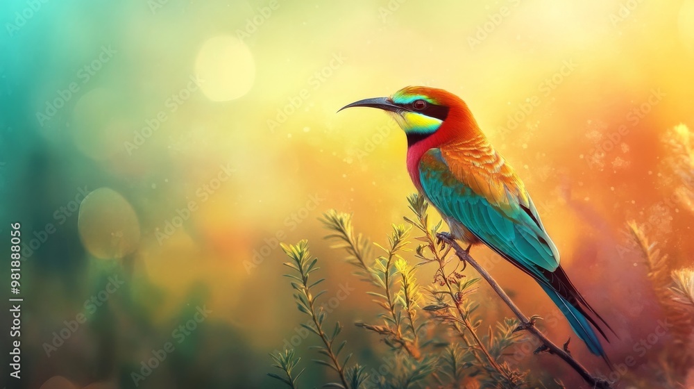 Obraz premium Colorful bird in nature.