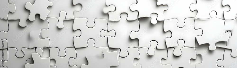 White Puzzle Piece Frame Concept: Symbolizing Mental Health Awareness for Janeiro Branco with Unity and Connections in a Wide Shot | Isolated on White Background White Puzzle Piece Frame Concept: Symbolizing Mental Health Awareness for Janeiro Branco with Unity and Connections in a Wide Shot | Isolated on White Background