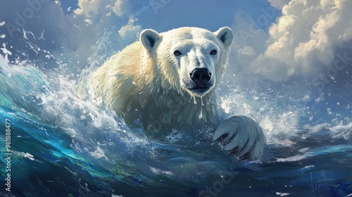 Bear in aquatic realm photo