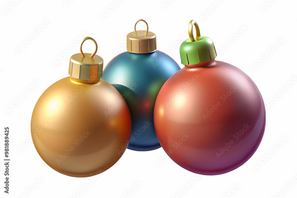 3D Soft Focus Christmas Ornaments: Elegant Holiday Decor with Colorful Textures and Ample Copy Space for Seasonal Greetings on Isolated White Background 3D Soft Focus Christmas Ornaments: Elegant Holiday Decor with Colorful Textures and Ample Copy Space for Seasonal Greetings on Isolated White Background