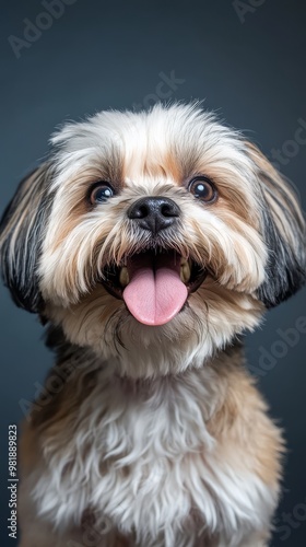 Joyful Shih Tzu Puppy Portrait 